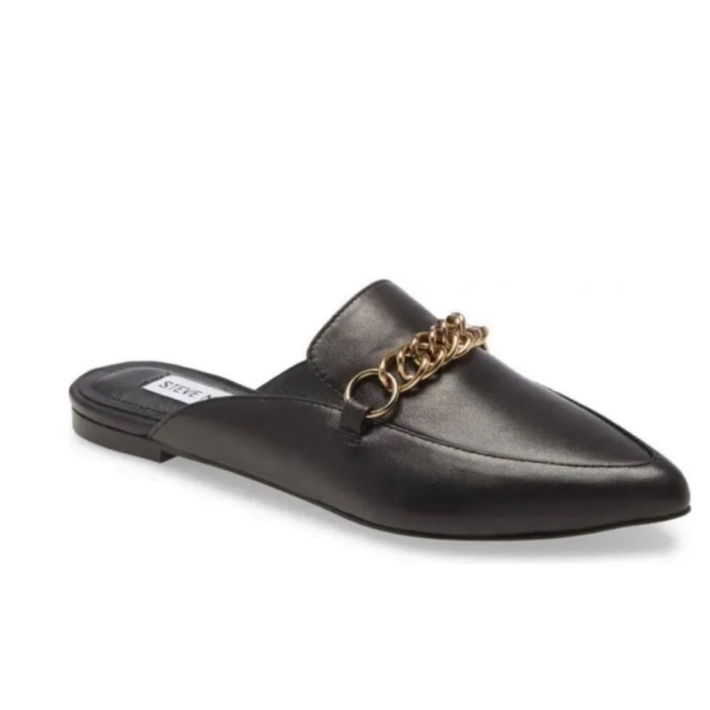 Steve Madden Black Chain Mules. NWT
